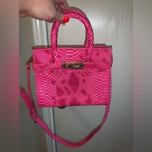 Barbiecore Chloe K Python Purse
